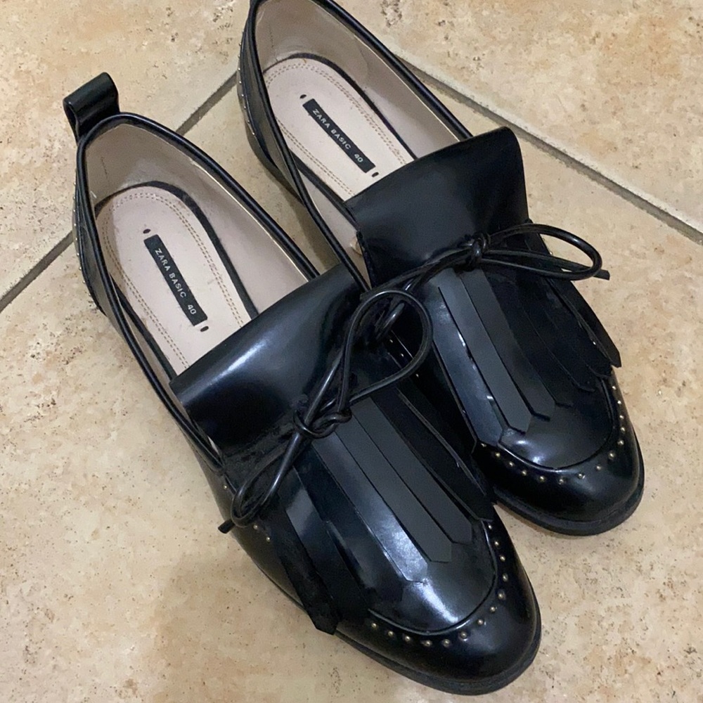 Zara faux leather flats size 40